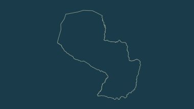 Paraguay haritası - çizgi film. Sınır. Fiziksel.