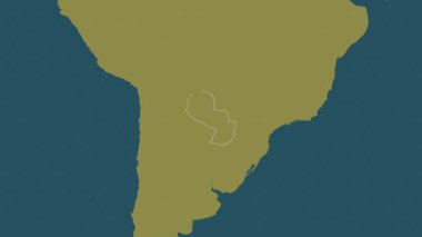 Paraguay haritası - çıkart. Sınır. Şablon. Etiketler
