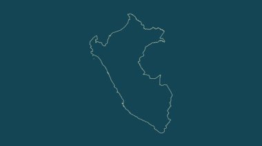 Peru haritası - çizgi film. Sınır. Uydu.