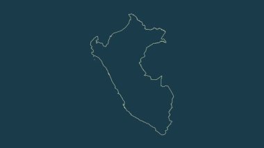 Peru haritası - çizgi film. Sınır. Fiziksel.