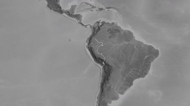 Peru haritası - özüt. Sınır. Gri Tonlama.