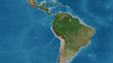 Peru haritası - yakınlaştır. Sınır. Uydu.