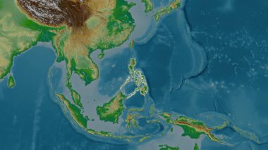 Filipinler haritası - özüt. Sınır. Fiziksel.