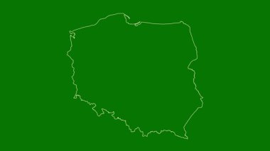 Polonya haritası - çizgi film. Sınır. Uydu.