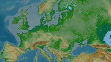 Polonya haritası. Sınır. Fiziksel.