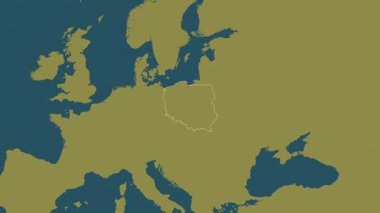 Polonya haritası - yakınlaştır. Sınır. Desen.