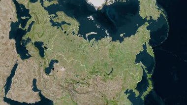 Rusya haritası - süzül. Sınır. Uydu.