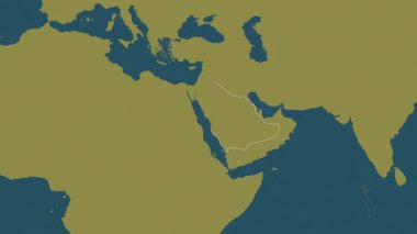 Suudi Arabistan haritası - süzül. Sınır. Desen.