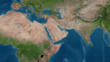 Suudi Arabistan haritası - yakınlaştır. Sınır. Uydu.