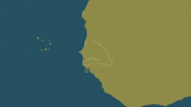 Senegal haritası - çıkart. Sınır. Şablon. Etiketler