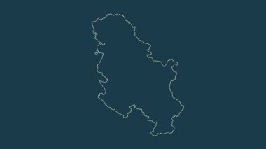 Sırbistan haritası - çizgi film. Sınır. Fiziksel.