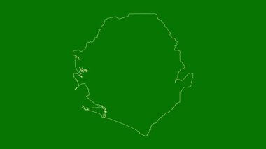 Sierra Leone haritası - çizgi film. Sınır. Uydu.