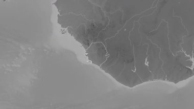 Sierra Leone haritası. Sınır. Gri Tonlama.