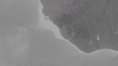 Sierra Leone haritası - süzül. Sınır. Gri Tonlama.