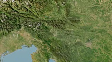 Slovenia map - drive. Border. Satellite.