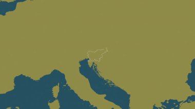 Slovenya haritası - özet. Sınır. Şablon. Etiketler