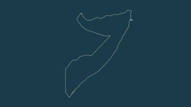 Somali haritası - çizgi film. Sınır. Fiziksel.