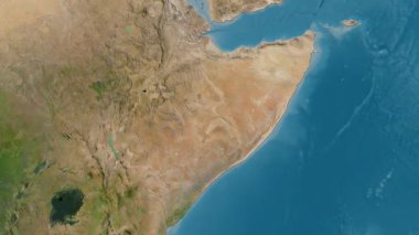 Somali haritası - sür. Sınır. Uydu.