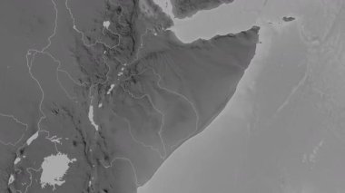 Somali haritası - sür. Sınır. Gri Tonlama.