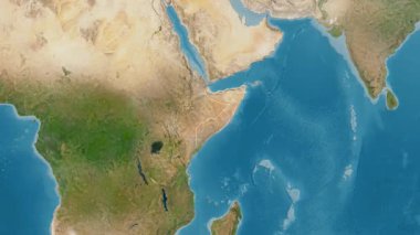 Somali haritası - süzül. Sınır. Uydu.