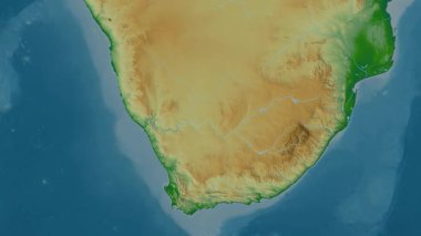 Güney Afrika haritası - sür. Sınır. Fiziksel.