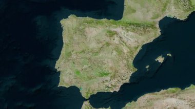 İspanya haritası - sür. Sınır. Uydu.