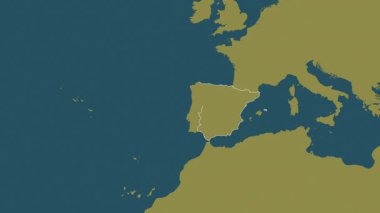 İspanya haritası - süzül. Sınır. Desen.