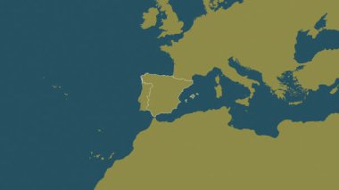 İspanya haritası - yakınlaştır. Sınır. Desen.