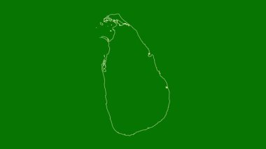 Sri Lanka haritası - çizgi film. Sınır. Uydu.