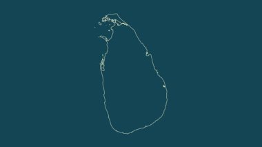 Sri Lanka haritası - çizgi film. Sınır. Uydu.