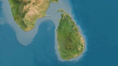 Sri Lanka haritası - sür. Sınır. Uydu.