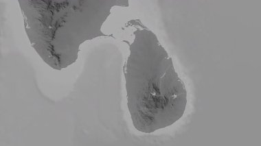 Sri Lanka haritası - sür. Sınır. Gri Tonlama.