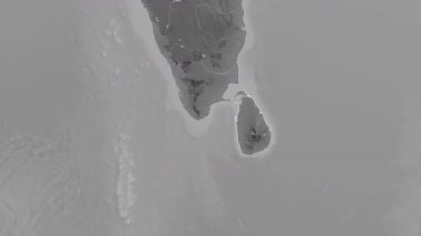 Sri Lanka haritası - süzül. Sınır. Gri Tonlama.