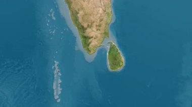 Sri Lanka haritası - süzül. Sınır. Uydu.