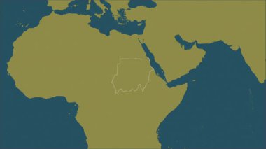 Sudan haritası - özüt. Sınır. Desen.
