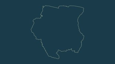 Surinam haritası - çizgi film. Sınır. Fiziksel.