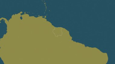 Surinam haritası - yakınlaştır. Sınır. Desen.