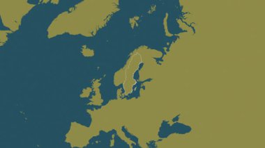 İsveç haritası - özüt. Sınır. Desen.