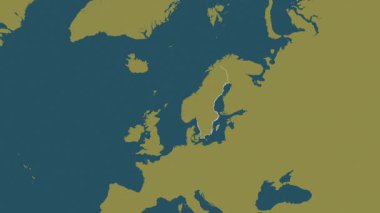 İsveç haritası - süzül. Sınır. Desen.