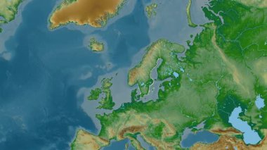 İsveç haritası - süzül. Sınır. Fiziksel.