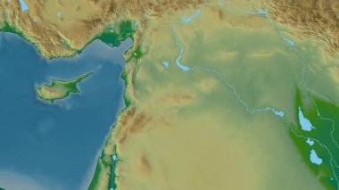 Suriye haritası - sür. Sınır. Fiziksel.