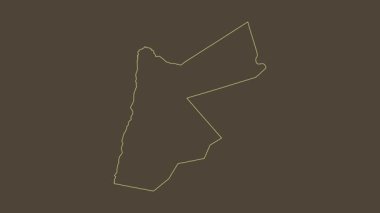 Ürdün haritası - çizgi film. Bölgeler. Sepya.