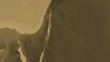 Jordan Haritası - sür. Bölgeler. Sepya.