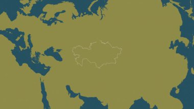 Kazakistan haritası - çıkarın. Bölgeler. Desen.