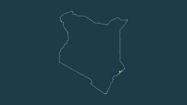 Kenya haritası - çizgi film. Bölgeler. Fiziksel.