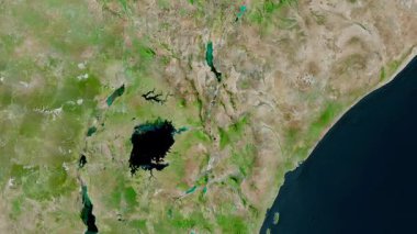 Kenya haritası - sür. Bölgeler. Uydu.