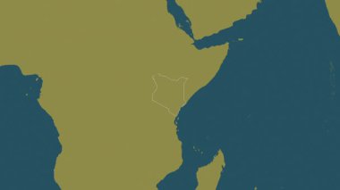 Kenya haritası. Çıkart. Bölgeler. Desen.