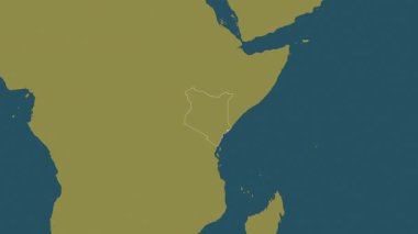 Kenya haritası - yakınlaştır. Bölgeler. Desen.
