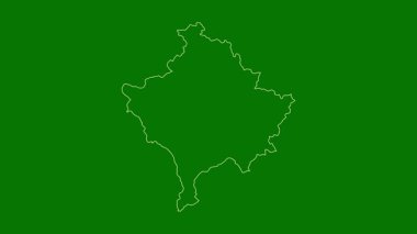 Kosova haritası - çizgi film. Bölgeler. Uydu.