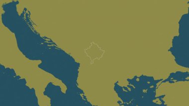 Kosova haritası - yakınlaştır. Bölgeler. Desen.